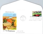 S08-7418, GREETINGS FROM INDIANA, FAMILY FARM NEAR OHIO RIVER, ARTCRAFT FDC