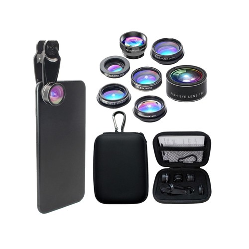 7 in 1 Cell Phone Camera Lens 198° Fish-eye Lens (Black) mobile camera lens - 第 4/12 張圖片