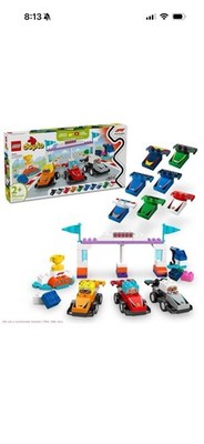 LEGO DUPLO Town F1 Team Race Cars & Drivers Building Toy for Toddlers 10445