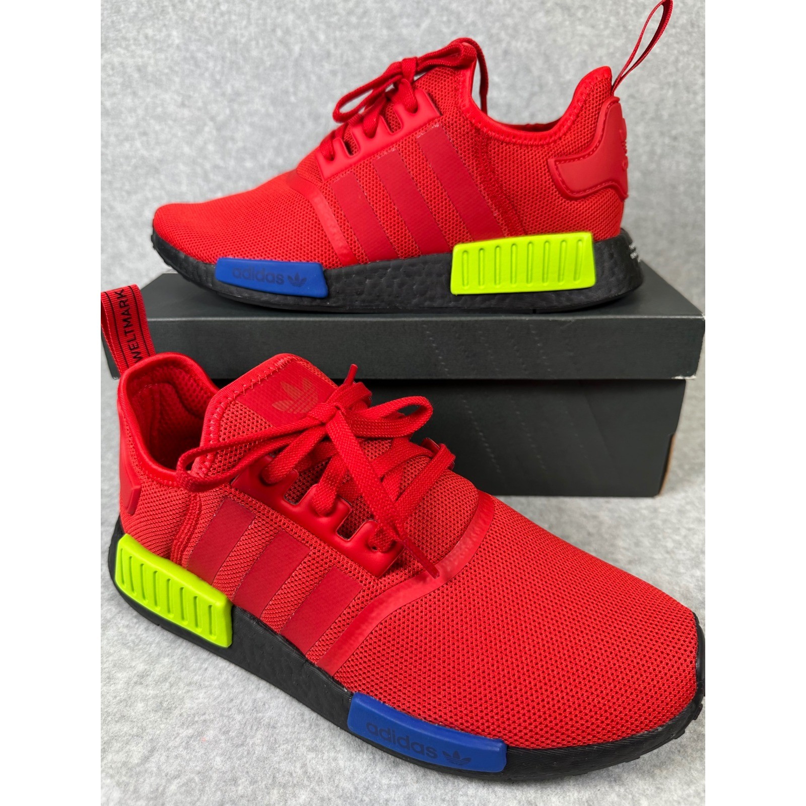 Adidas NMD R1 FV5258 Red Multicolor Men's Running Sneakers Size 10