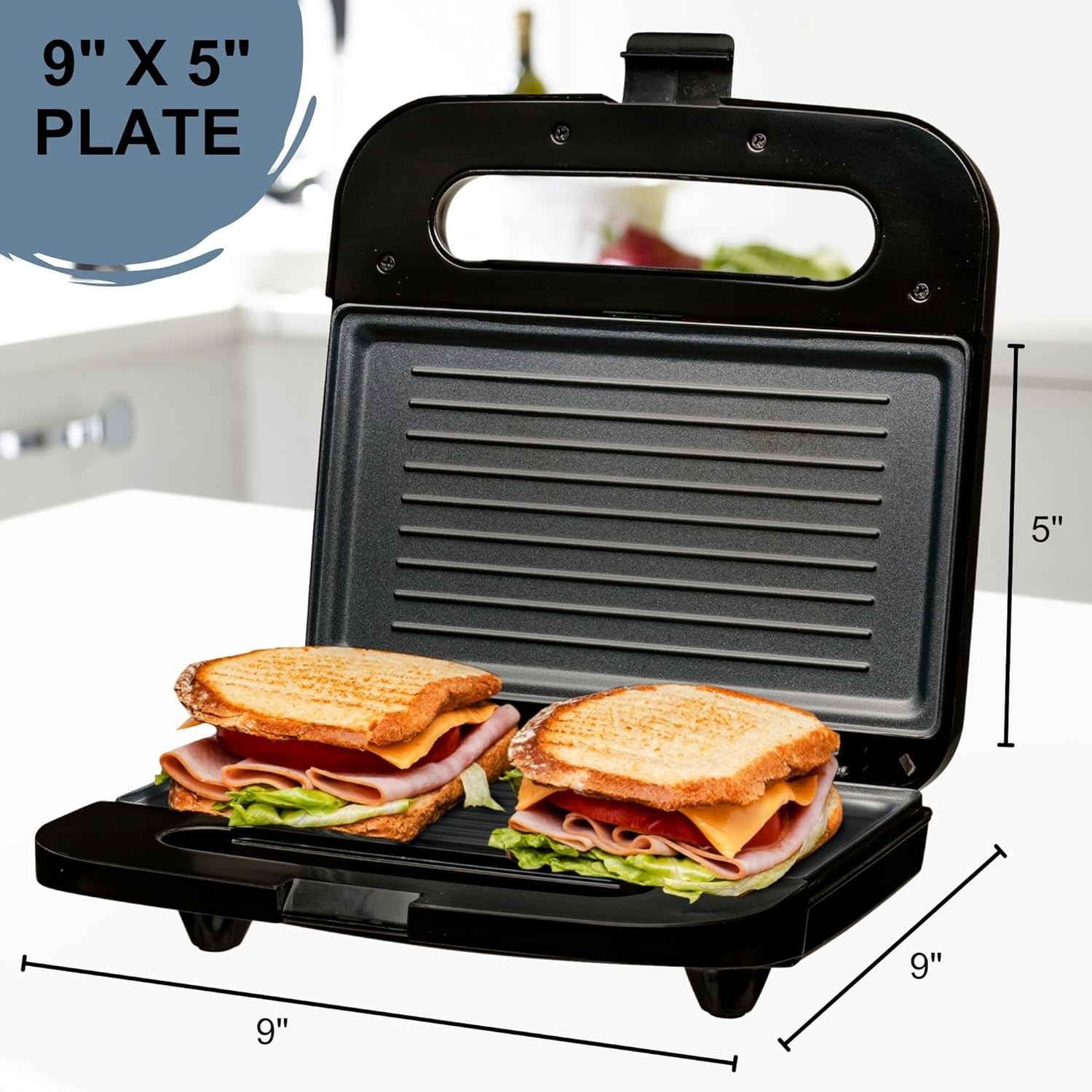 Electric Panini Press Grill with Nonstick Plates, LED Indicator Lights
