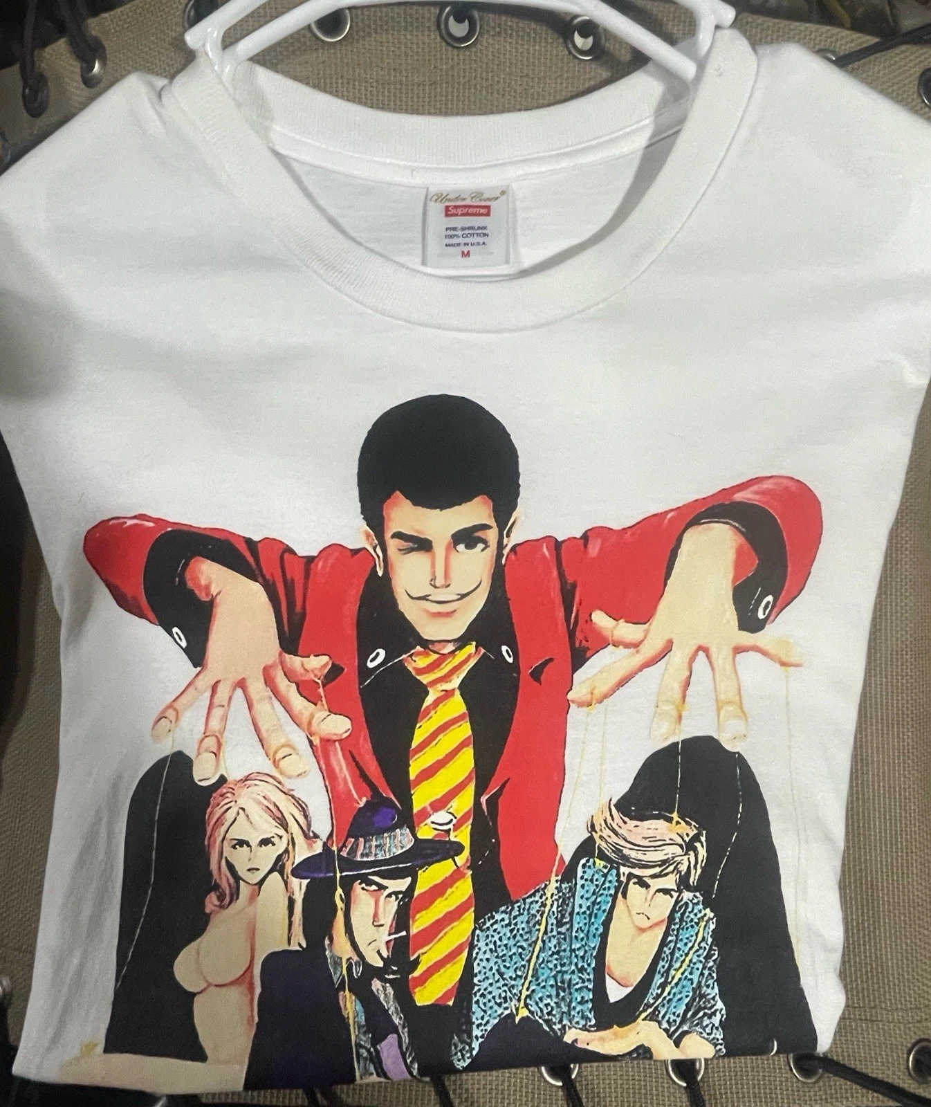 NEUF SUPREME x UNDERCOVER Lupin Tee shirt blanc manches courtes taille moyenne