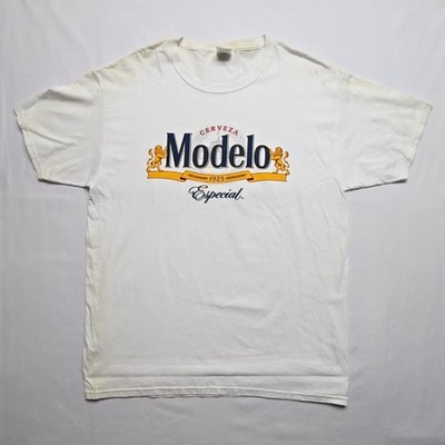Modelo Especial Beer Shirt Graphic Fruit of the Loom Alcohol Large White Tee 