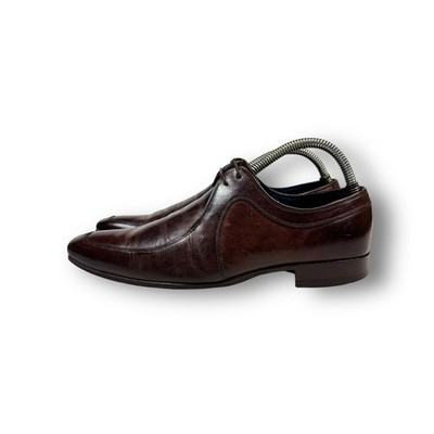 90s Barker of Earls Barton Brown Leather Derby Dress Shoes Size UK 7