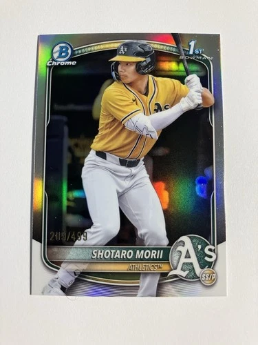 Shotaro Morii 2025 Bowman Chrome Prospect Refractor /499 #BCP-170 Oakland A's