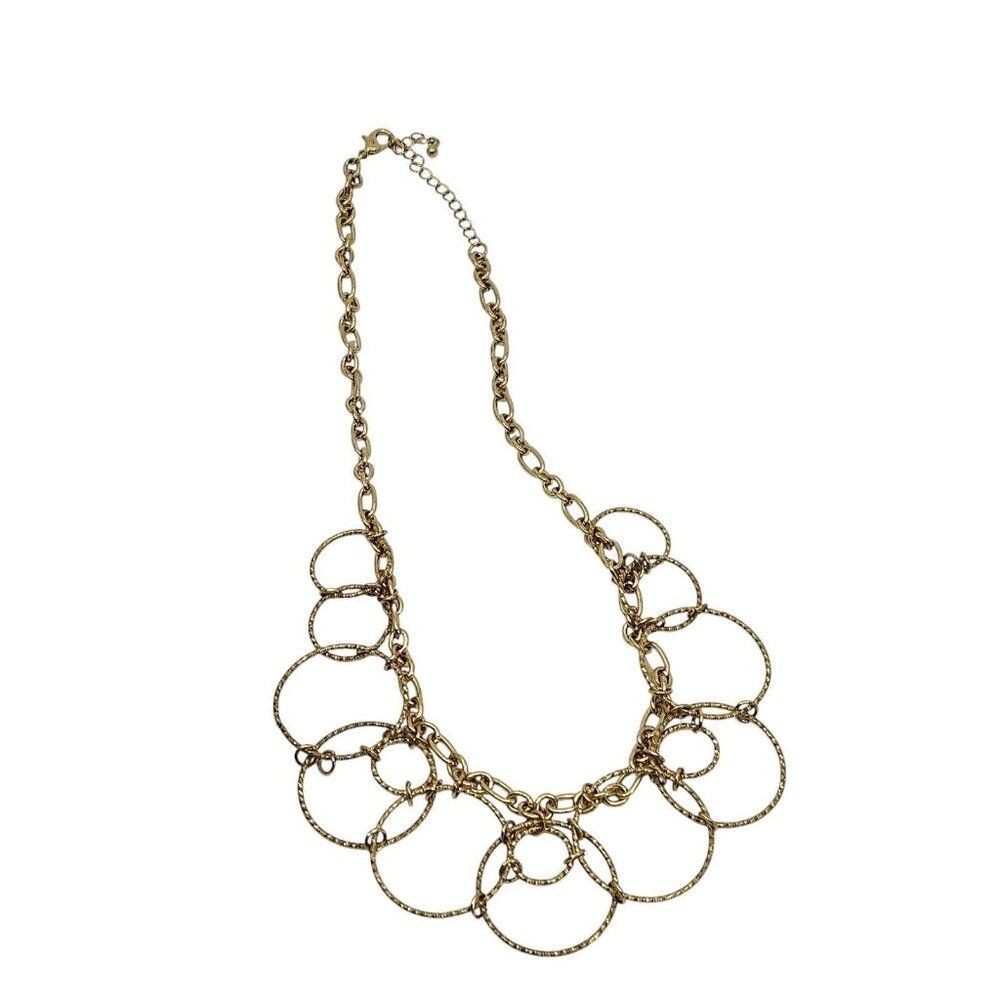 Stunning Statement Round Circles Link Necklace 19… - image 3