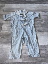 RARE VTG Baby GUESS Overalls W/ Bow Ties Made In USA -12 Months- Stripe