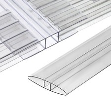 Polycarbonate Greenhouse Panels H Connectors - 0.15" Thick, Fits 4mm Twin-W...