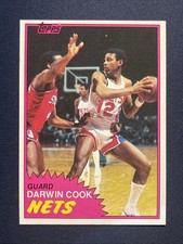 1981-82 Topps Darwin Cook Rookie (RC) New Jersey Nets Basketball ? Card #77E. rookie card picture