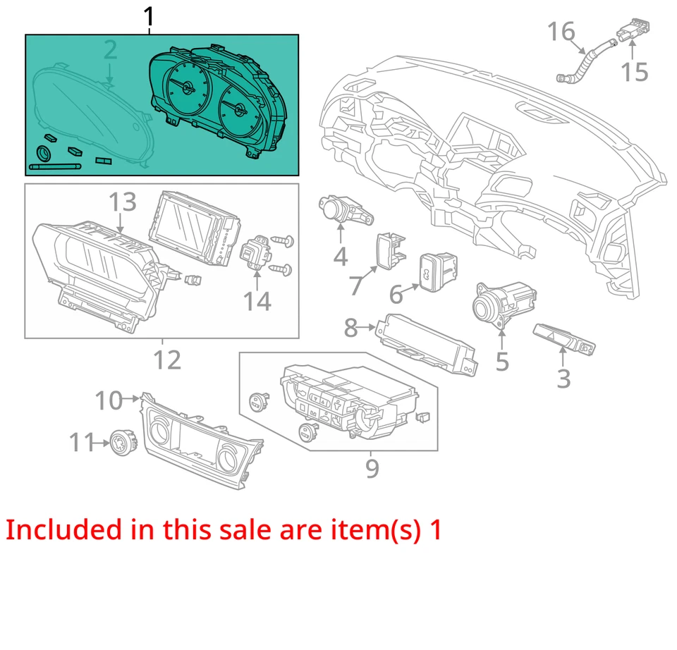 Cuadro de instrumentos velocímetro Acura Ilx 2013-2015 medidores M8XI9 Foto 3 de 4