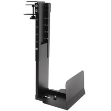 Adjustable Clamp Mount on Desk for PC Tower - No Drilling, Height Black