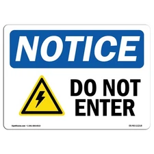 Do Not Enter With Symbol OSHA Notice Sign Metal Plastic Decal