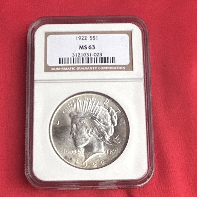 1922 Peace Dollar $1 Silver 0.900 Philadelphia Business Strike NGC MS63