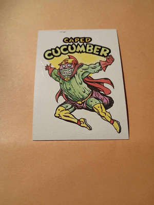 1983 General Mills Zero Heros Trading Card Sticker Card Vintage 36 Caped Cucumbe
