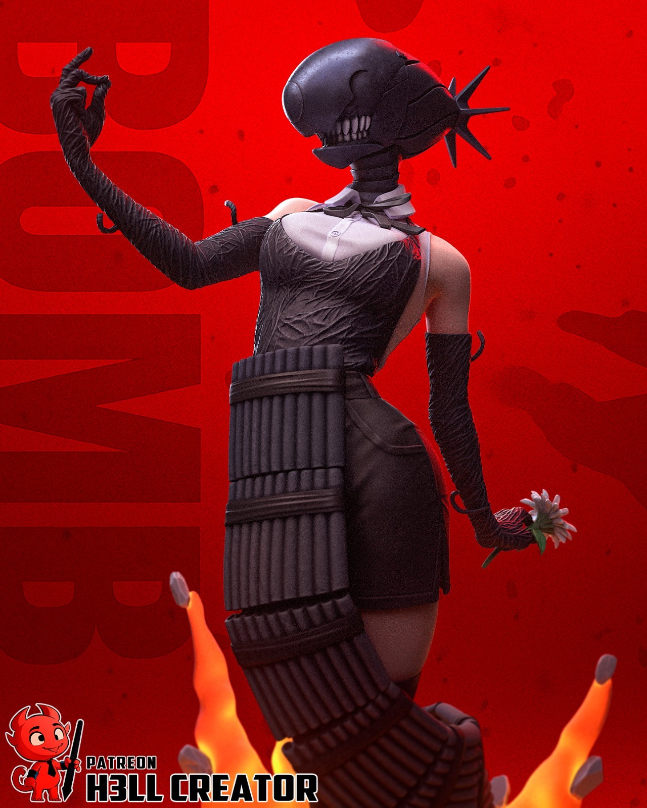 Reze – Bomb Devil | Chainsaw Man | UNPAINTED | 1/8 Scale Resin Kit