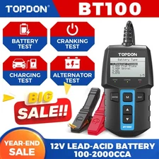 New TOPDON BT100 12V Battery Health Analyzer SOH SOC Cranking Test 100-2000CCA