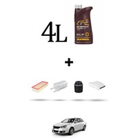 Hoffcar Wartungsset 4 Filter Und 4L ÖL FüR VW Jetta III (1K2) 1.4 TSI 118KW