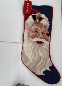 For the Holidays Santa Claus Christmas Stocking w/ Bell, Multicolor