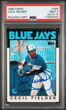 Cecil Fielder 1986 Topps RC PSA 9 Auto PSA 10 TOP POP