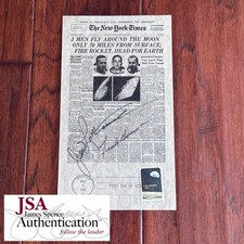 APOLLO 8 * JSA * Crew Autograph MOON Mini Newspaper FDC * Bill William Anders