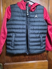 Kids Jordan Puffer Jacket Black and Red Size S 8-10 New Without Tags