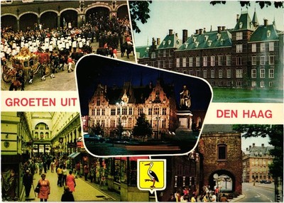 The Hague, Netherlands Multi-View Postcard Posted