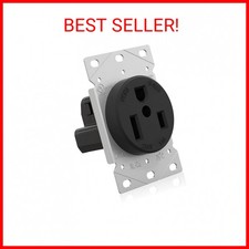 50 Amps 250V Flush Mounting Power Outlet, NEMA 6-50R Receptacle, Straight Blade