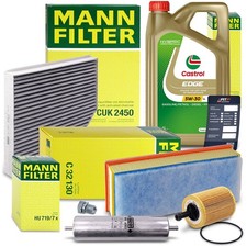 MANNFILTER INSPEKTIONSPAKET+5L CASTROL EDGE FST 5W-30 LL FÜR AUDI A4 8K B8