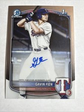 2025 1st Bowman Draft Chrome Gavin Fien Base Autograph RC SP Rangers Pack Fresh