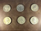 90% Silver Lot of 6 Washington Quarters , Various Dates and Mints