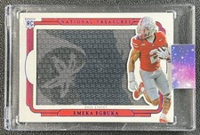 EMEKA EGBUKA 2025 NATIONAL TREASURES COLLEGIATE SILHOUETTE JERSEY BLUE 54/75 RC
