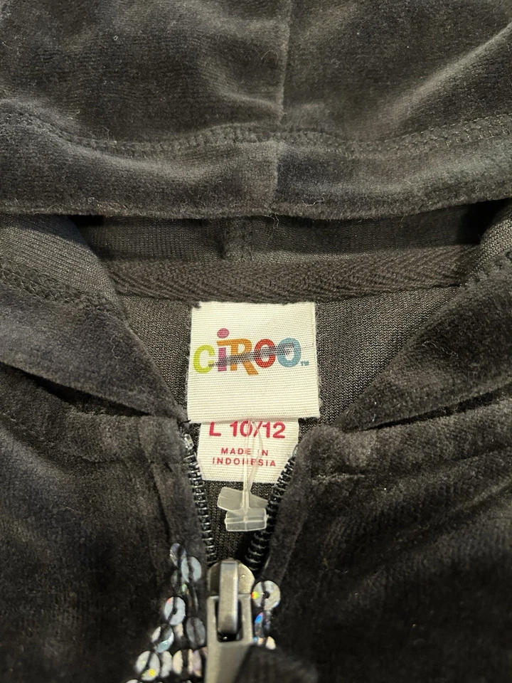 Moletom com capuz Circo marca veludo com zíper - Meninas tamanho G - Imagem 2 de 4