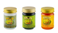 Thai Herbal Balm Set 3 Flavors Sam-Phao-Thong Plai Clinacanthus Massage Relief