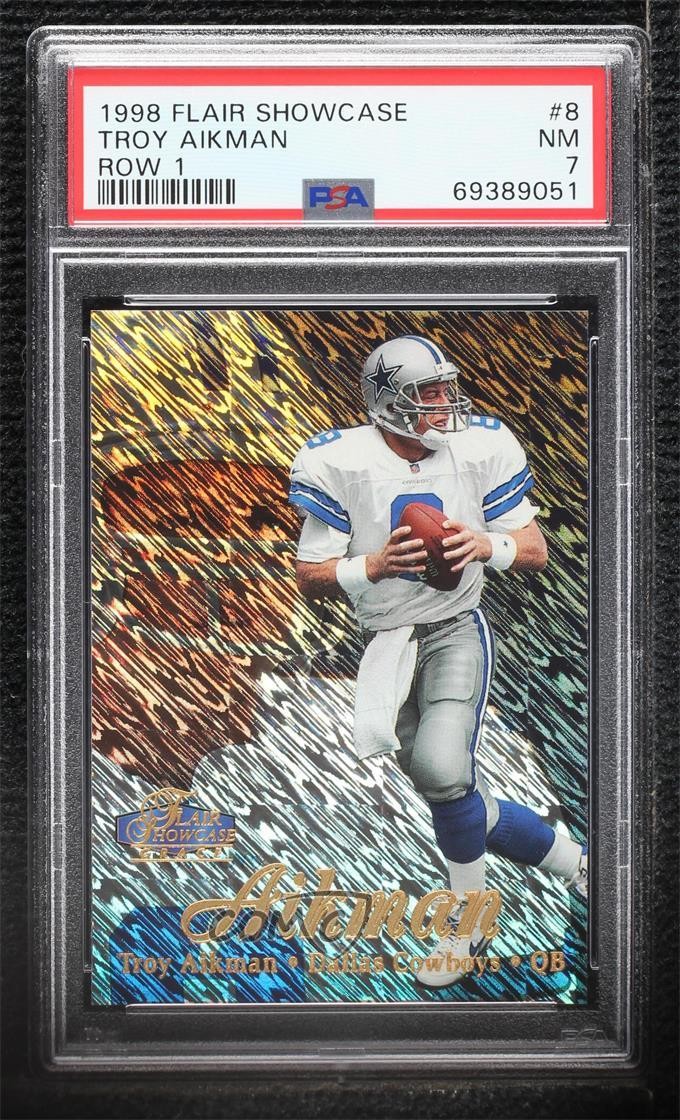 1998 Flair Showcase Row 1 Troy Aikman #8 HOF n1u