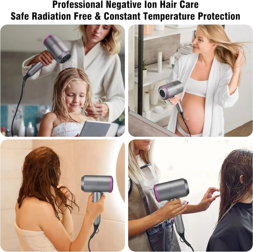 Hair Dryer 2000W Fast Drying Ionic Hairdryer with Diffuser Hairdryer with 2 S... - image 3 of 4