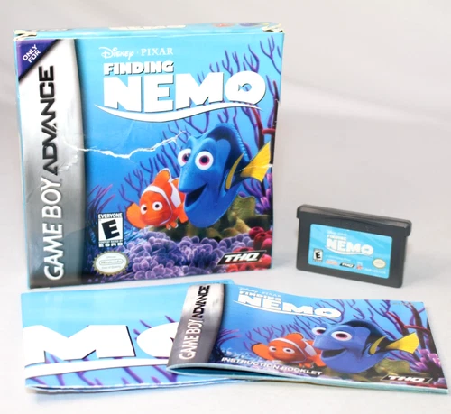 Disney Pixar Finding Nemo GBA Game Boy Advance Complete CIB w/ RARE POSTER!