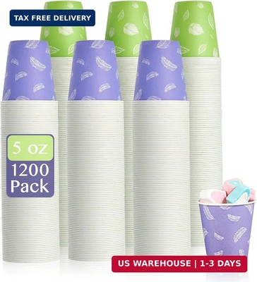 LITOPAK 1200 Pack 5 oz Paper Cups, Colorful Samll Disposable Paper Bathroom Cups