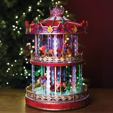 Winter Wonderland Musical LARGE MAGICAL CHRISTMAS CAROUSEL 52cm X 35cm X 35cm