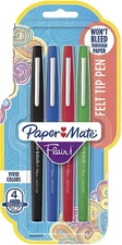 Paper Mate Flair Felt Tip Pens, Medium Point, Business Colors, 4/Pack, 6 Pack