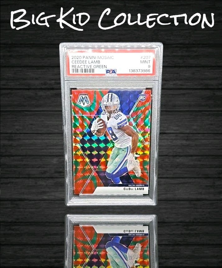 2020 Mosaic Ceedee Lamb Rc Reactive Green Prizm PSA 9