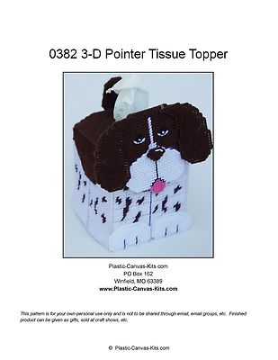 Pointer 3-D Dog Tissue Topper-Plastic Canvas Pattern or Kit