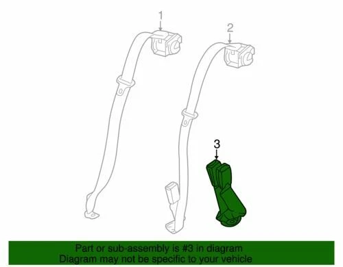Cinturón de seguridad central trasero genuino GM 2005-2010 Chevrolet Cobalt con hebilla 89024387 Foto 2 de 2