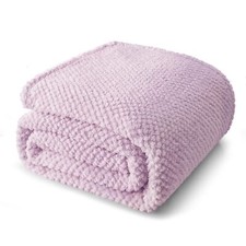 Twin Size Fuzzy Fleece Blanket for Bed 60x80 Inch Fluffy Warm Soft Jacquard B...