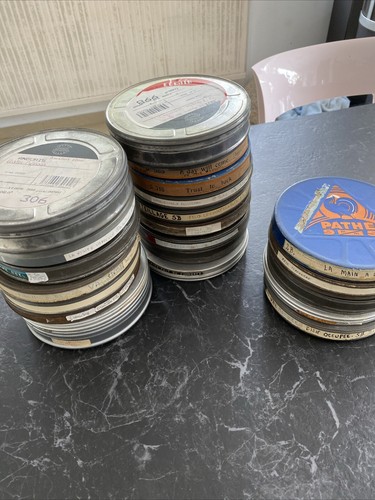 25 bobines de films 9.5 mm bon etat MUET NOIR ET BLANC ANNEE 30 -50
