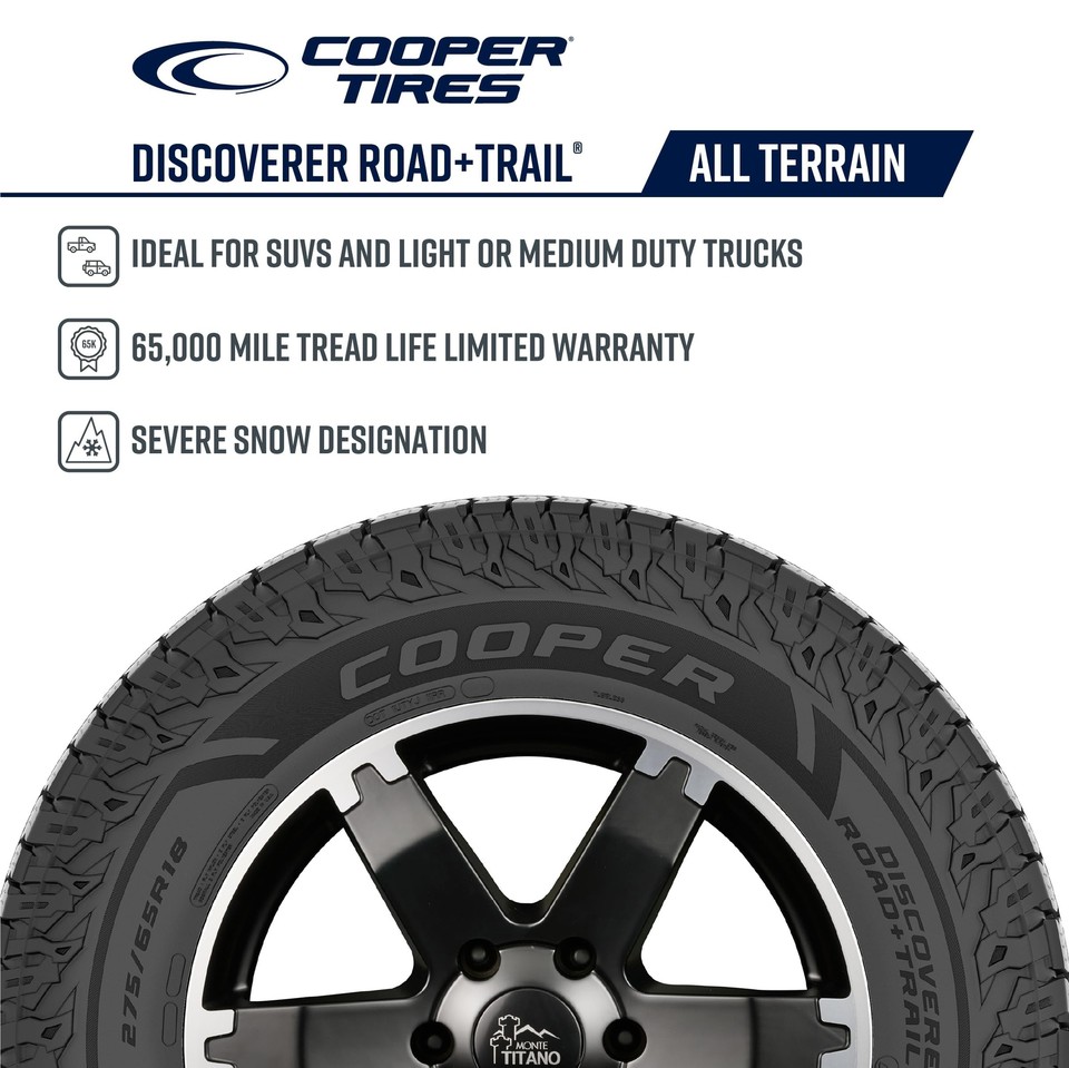 Cooper Discoverer Road and Trail AT All-Terrain Tire, 285/45R22 XL 114H ...