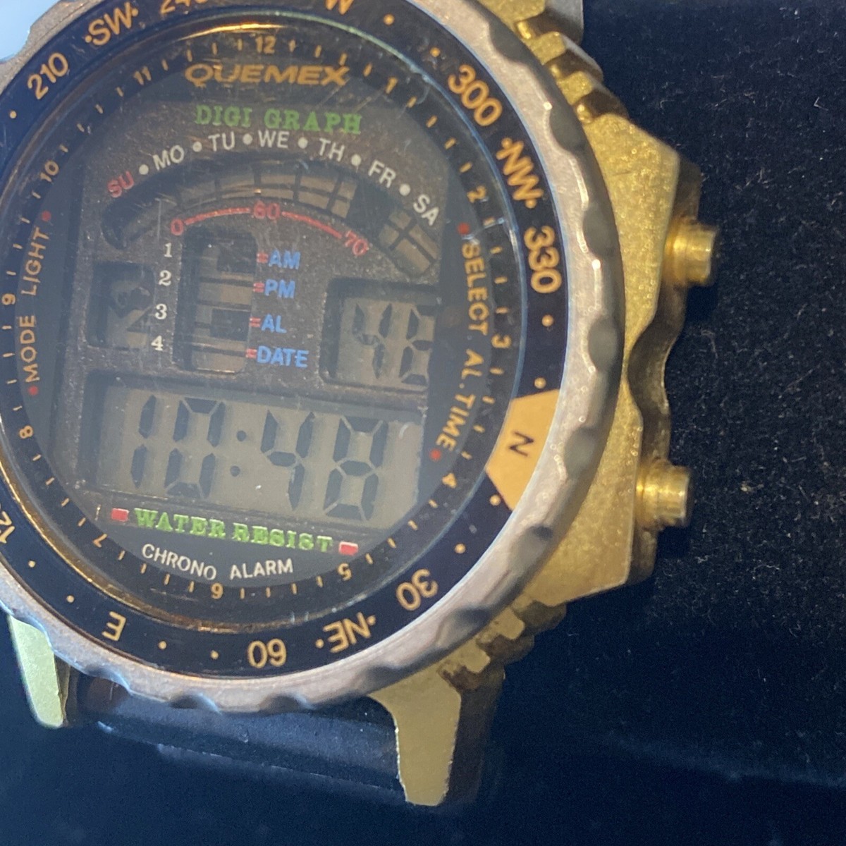 MENS QUEMEX DIGITAL QUARTZ WATCH PERFECT WORKING ORDER NEW BATTERY