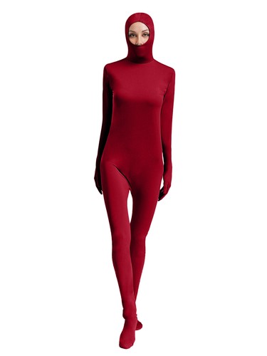 Unisex Women Men Jumpsuit Dance Bodysuit Gymnastics Leotard Stretch Hooded Suit - Picture 85 of 111