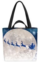 Weihnachtsmann Mond Winter Tasche Nikolaus Winter Schlitten Weihnachten Mond Re