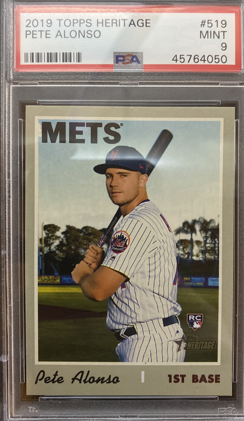 PETE ALONSO - 2019 TOPPS HERITAGE - #519 - ROOKIE - PSA 9 MINT