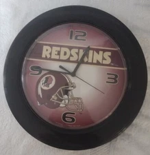 vintage 1994 washington redskins spartus 11 inch  round clock